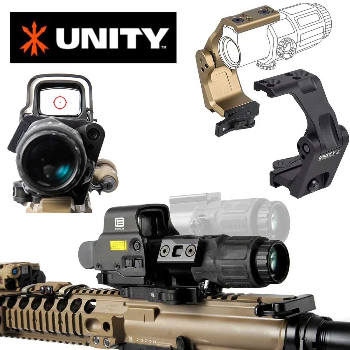 UNITY Fast FTC Mount Optic Riser Scope Mount For Eotech 551 552 553 558 Holographic Sight G33 G43 Magnifier T01 T02 Riflescope