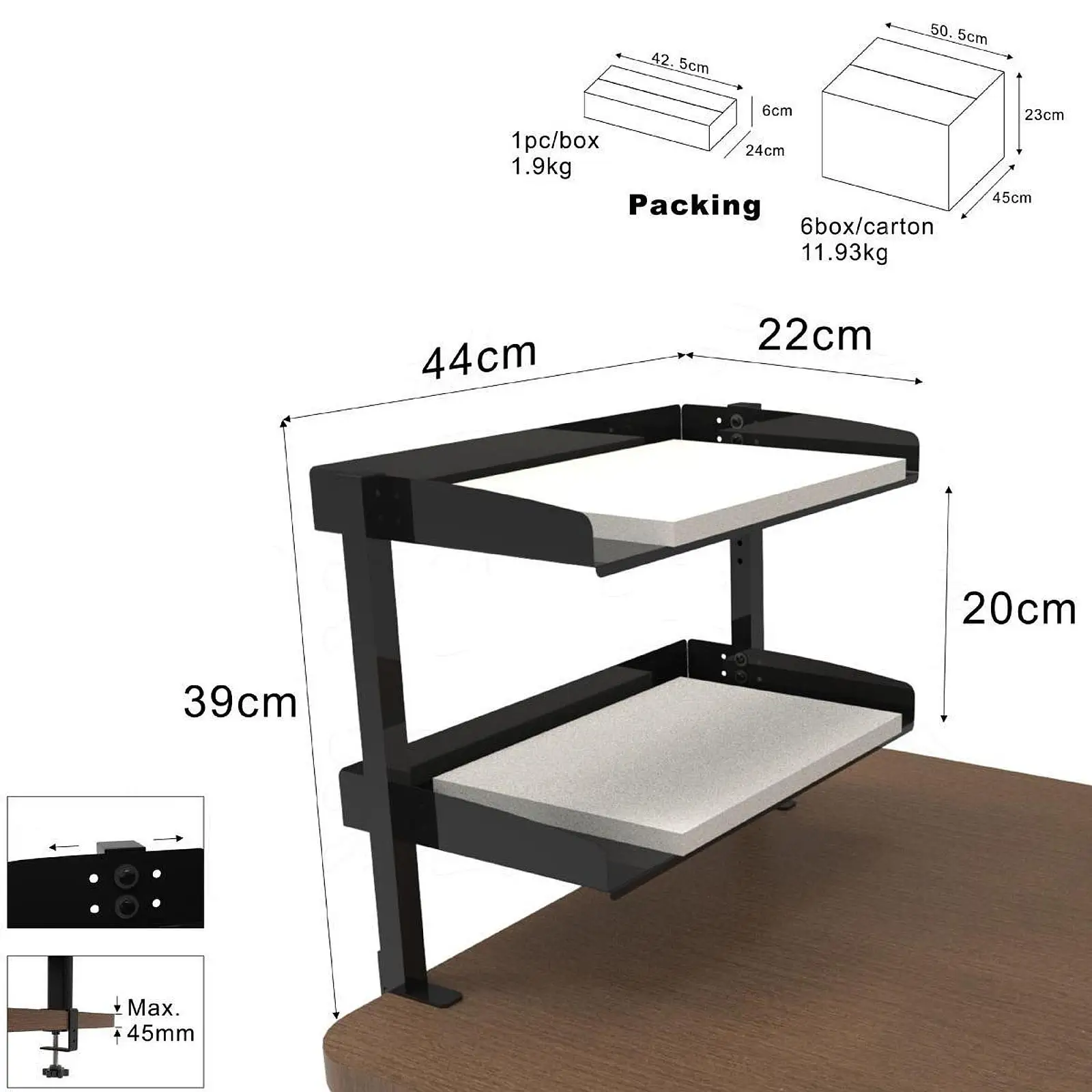 Desktop File Organizer Desk Document File Tray Organizer for Workspace Black Paper Sorter Organizer Paper Letter Tray Organizer