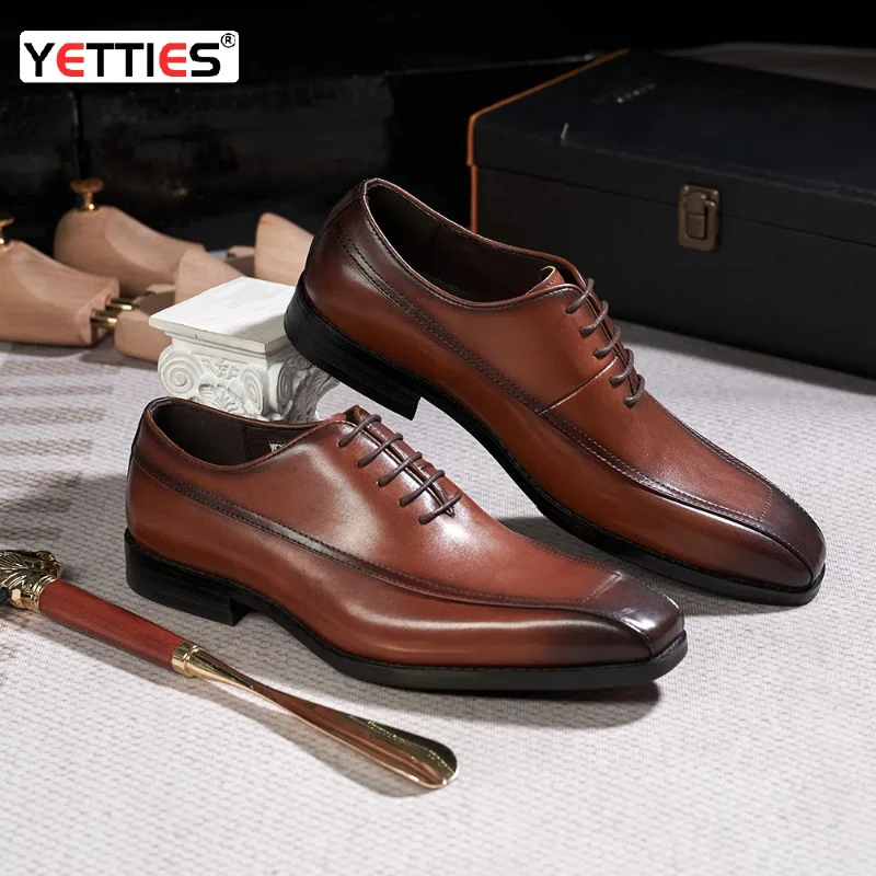 

Men's Genuine Leather High-end Business Leather Shoes Casual Oxford Top Layer Cowhide Daily Commuter Shoes Lace-up Men's Shoes