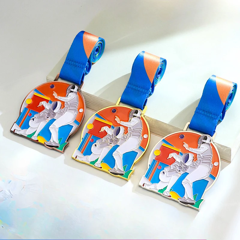 Customized Metal Taekwondo Medal, Martial Arts, Fencing Reward Fighting Sports Meeting Match, Hanging Around the Neck Decor, 2Pc
