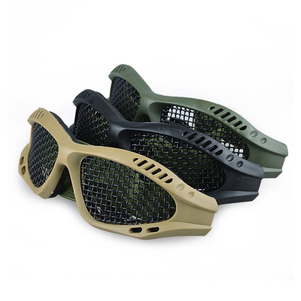 Outdoor Eye Protective Wygodne okulary taktyczne Airsoft Safety Gogle przeciwmgielne z metalową siatką / PC Len do polowania na paintball