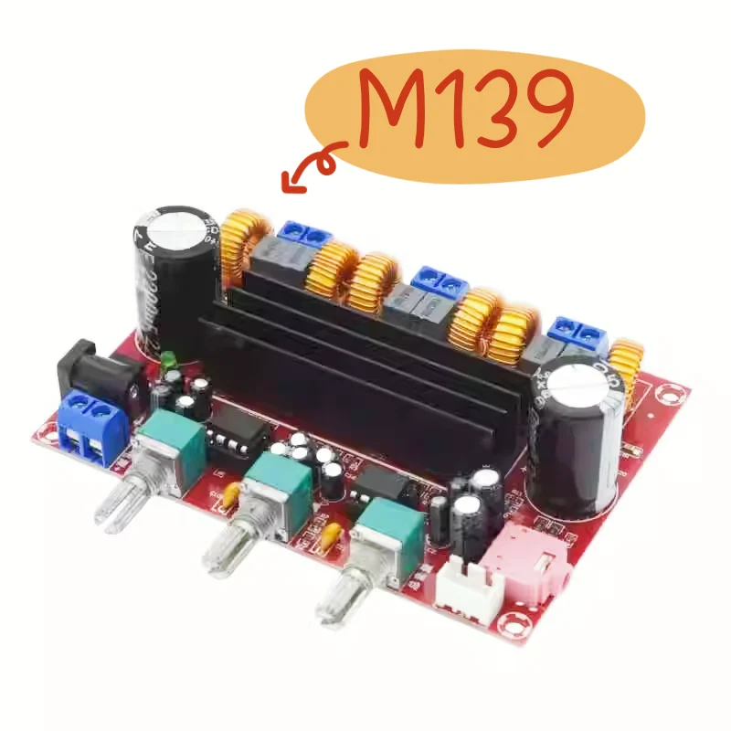 XH-M139 오디오 앰프 보드, 에너지 절약 순수 HiFi 음악, 2.1 채널 앰프 모듈, DC 12-24V, 3 사운드 채널, 2x50W, 100W 썸네일 6