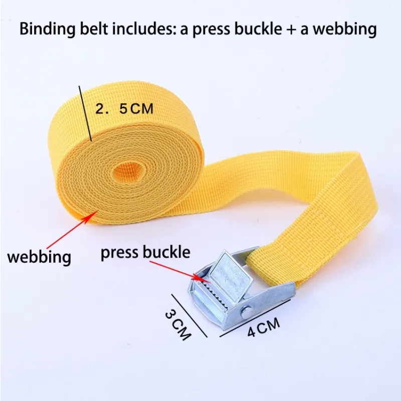 Pressão Buckle cintas para fixação de bagagem pesada, ajustável vinculativo cinto, corda tensor, auto-defesa, salva-vidas, corda de segurança, 5m