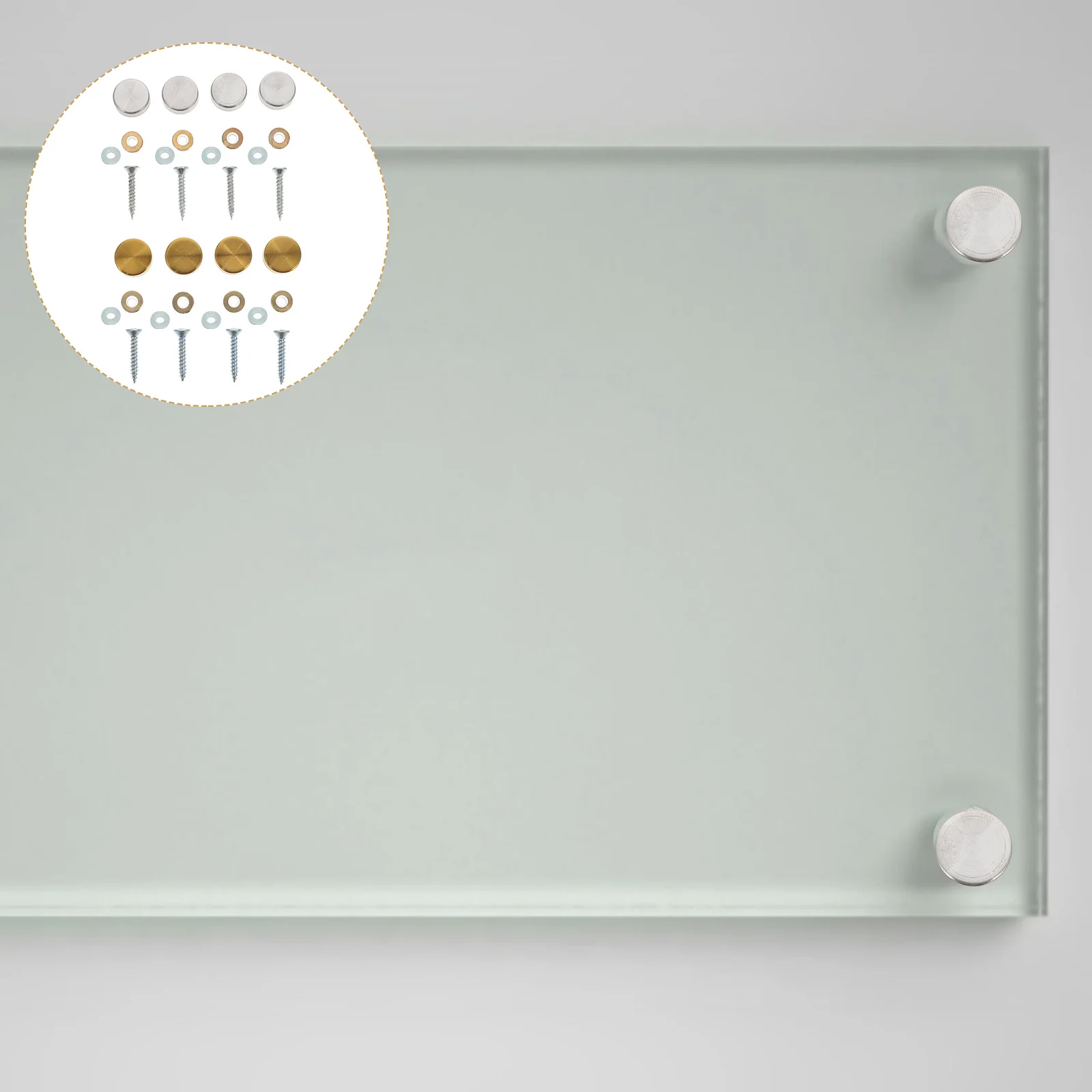 

16 Sets Stainless Steel Mirror Nails Decorative Caps Copper Ring Advertising Signs Acrylic Panels Photo Frames Screws Hardware