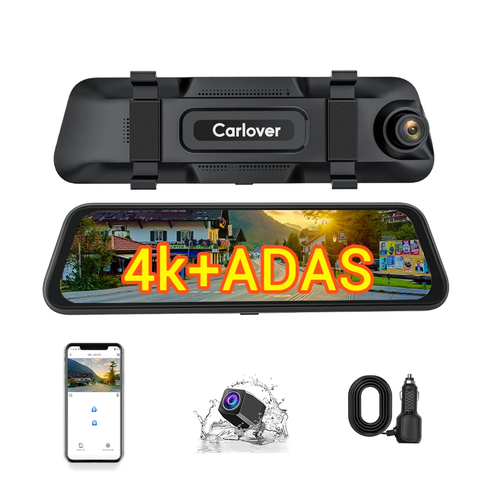 

Carlover 4k Dash Cam Front and Rear 4k ADAS BSD Intelligent Driving Assistance System WiFi Dashcam Camera for Car Dvr