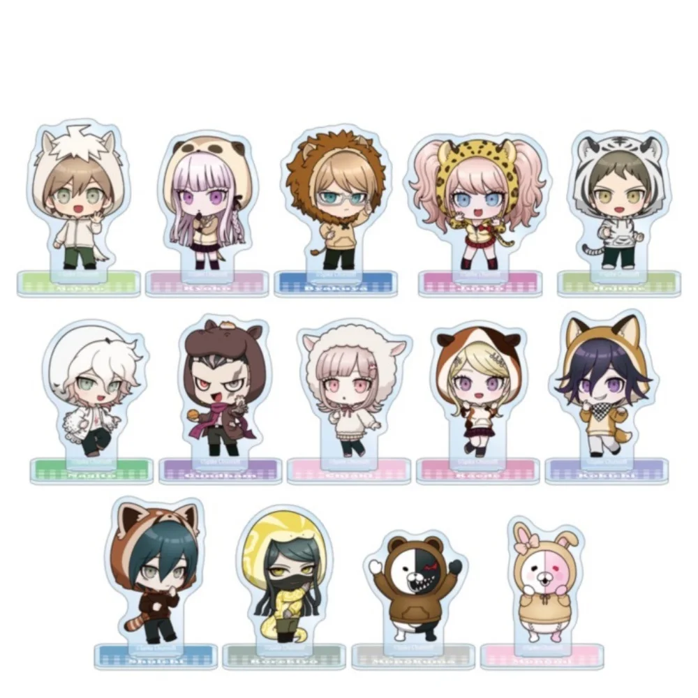 Anime Danganronpa Acrylic Stand Animal Hoodie Chibi 10cm Desk Display 14 Styles Fans Collection Gift Keychain