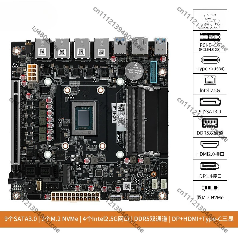 8 9 Bay NAS Mainboard AMD 7735HS 7840HS 8845HS 7940HS With Thunderbolt 4 Storage Server MB
