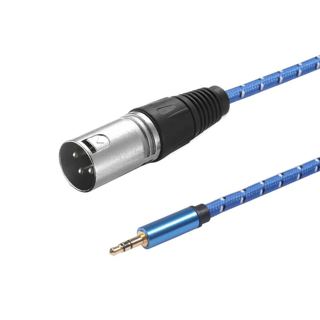 

Woven gold plated 3.5 male stereo to Canon male microphone audio wire 3 meters