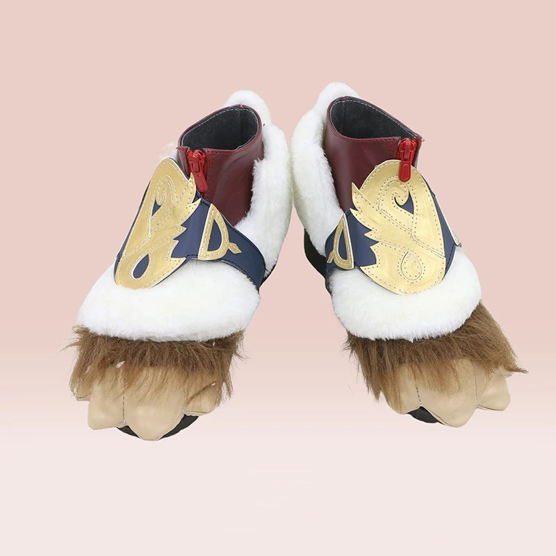 Game LOL Aurora Cosplay Shoes Anime Accessories Cosplay Props Fur Boots Halloween Carnival Outfit Shoes Custom Made