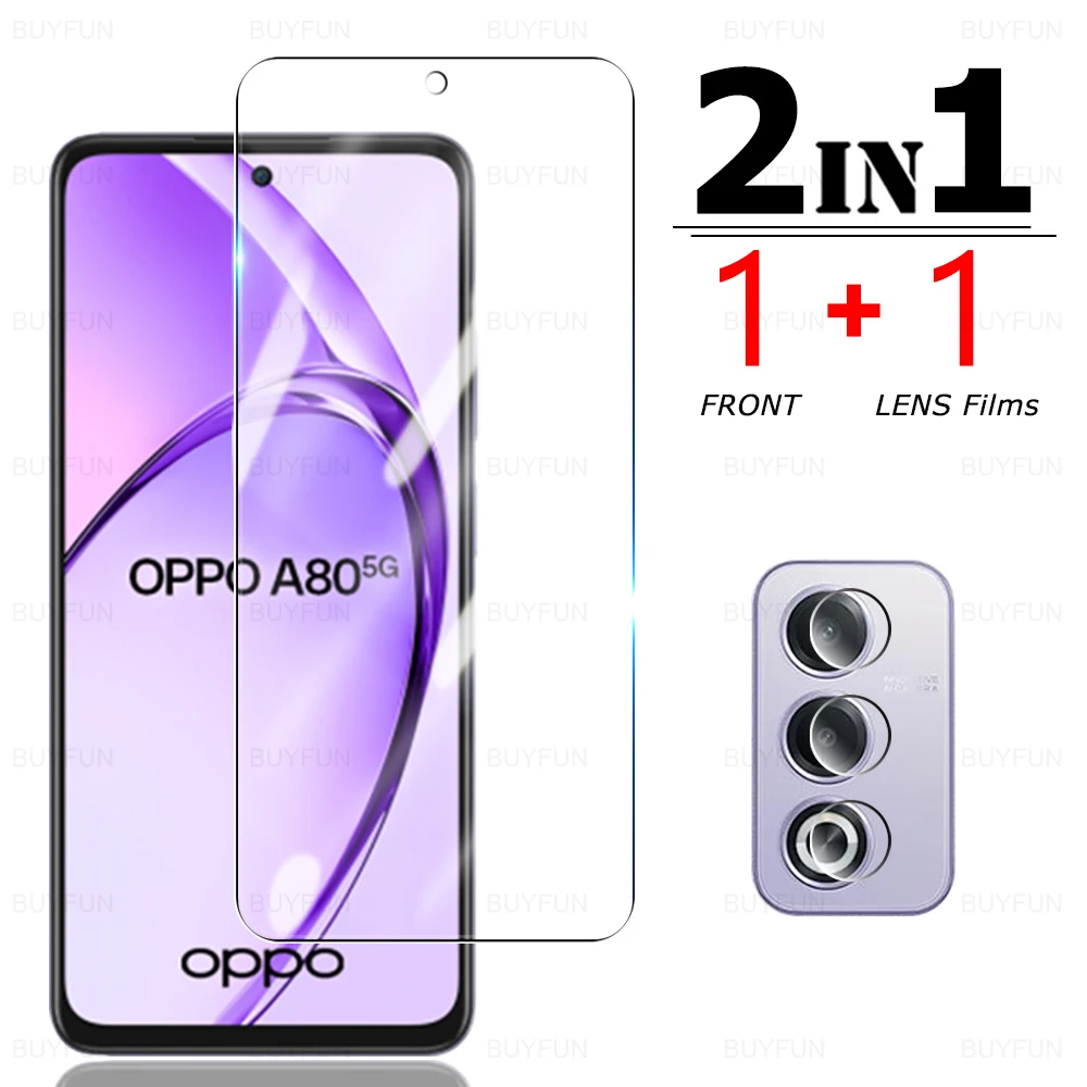 2in1 For Oppo A80 5G 2024 9H Tempered Glass & Lens Film Opo appo A 80 80A 6.67 inches Clear Screen Protector OppoA80 CPH2639