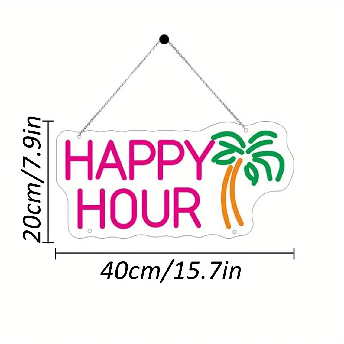 Happy Hour Neon Signs, USB Powered LED Lights, Suitable for Wall Decor, Home Bar, Club, Cafe, Bar, Hotel, Games Room