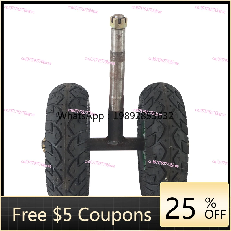 Electric trolley folding front steering tire construction site pulling cargo portable flatbed truck fork two-wheel assembly