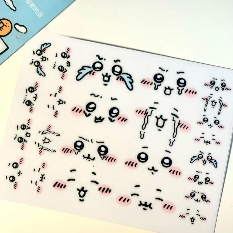

New Transfer Sticker Super Cute Chiikawa Expression Sticker Usaqi DIY Facial Crystal Sticker Charger Ins Decoration ちいかわ