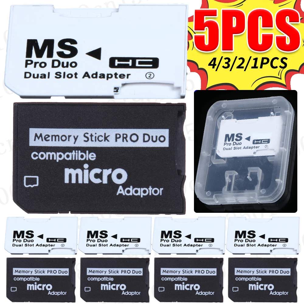 TF To MS Card Memory Stick Card Adapter Plug and Play Memory Card Adapter Replacement Parts Accessories for Pro Duo