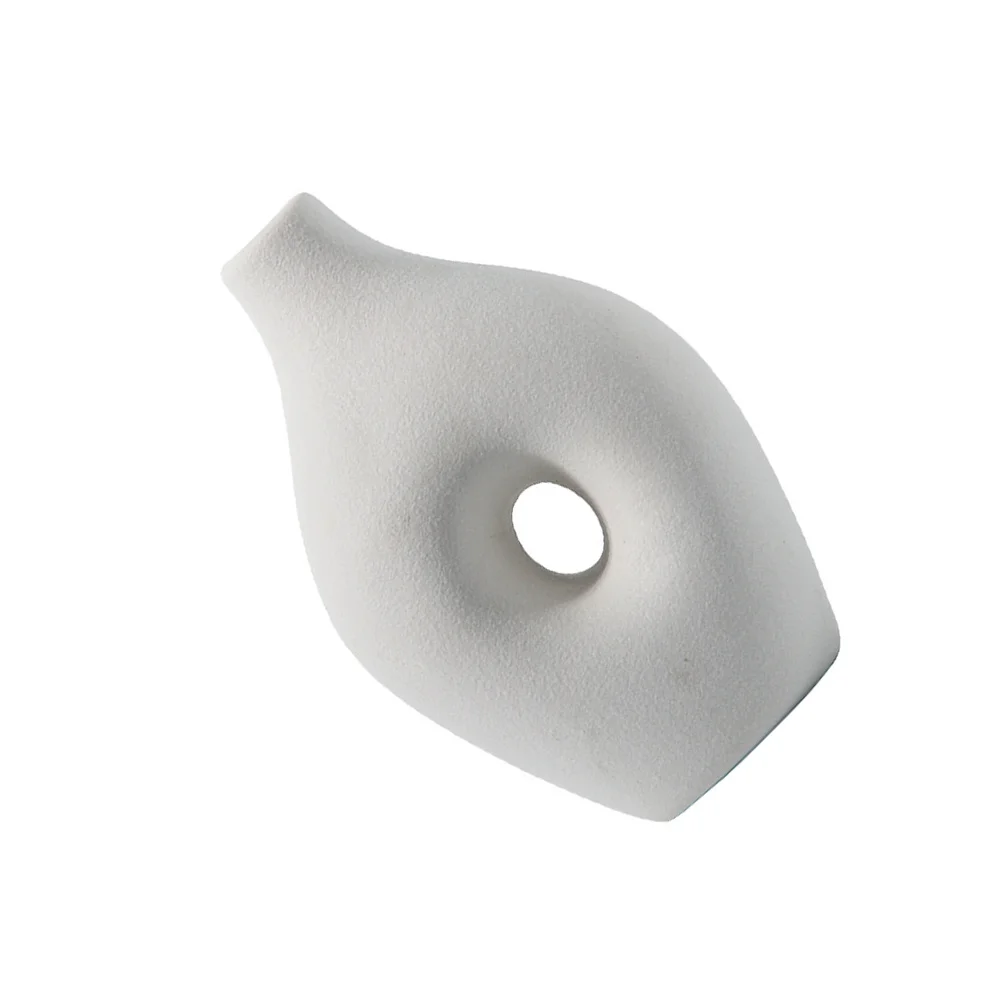 

1Pcs Ceramic Hollow Flower Vase Office Decoration Simple Rounded Curve Vase Flower Arrangement Pot Desktop Ornament