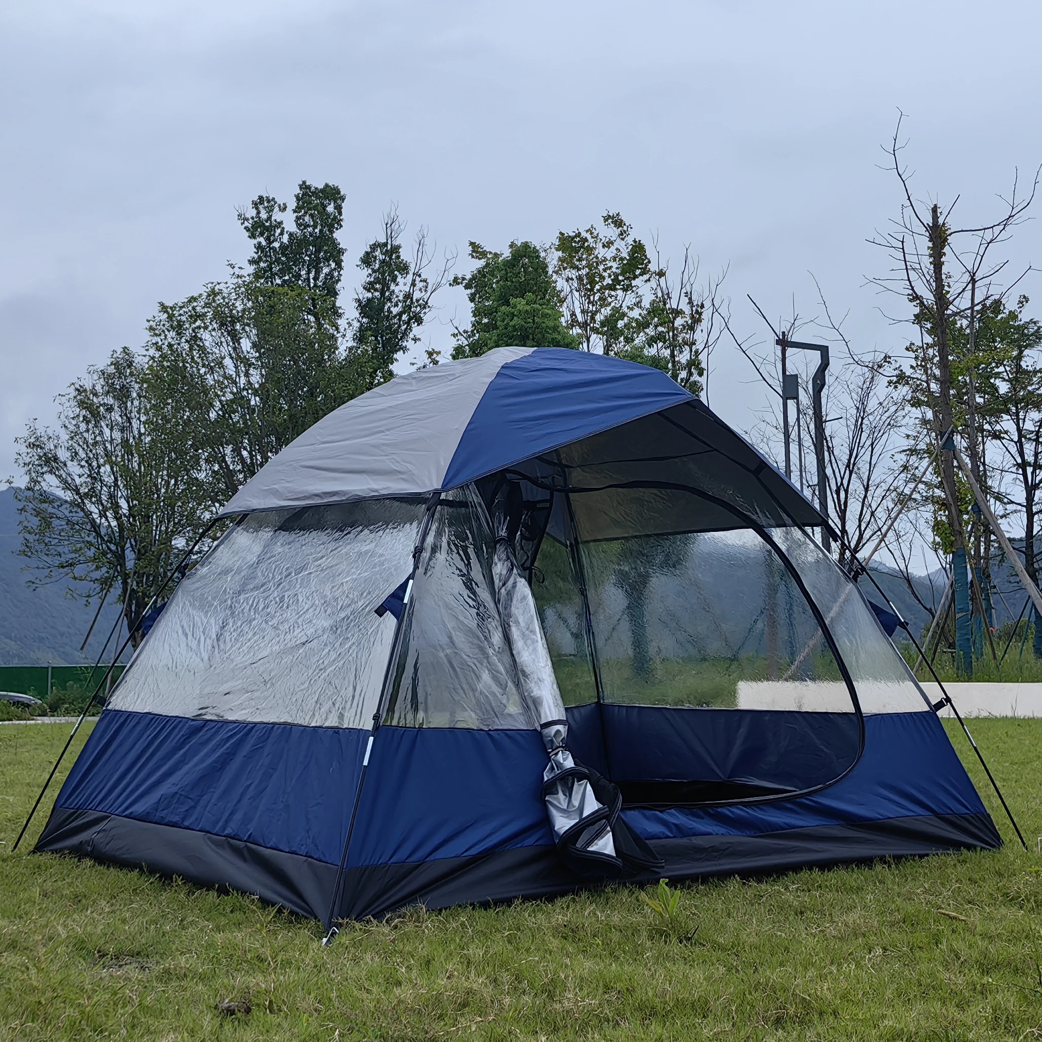 

Лидер продаж, 4-местная прозрачная палатка из ПВХ, палатка для солнечной комнаты на 4 человека, палатка для солнечной комнаты CZX-750, двухслойная прозрачная палатка с видом