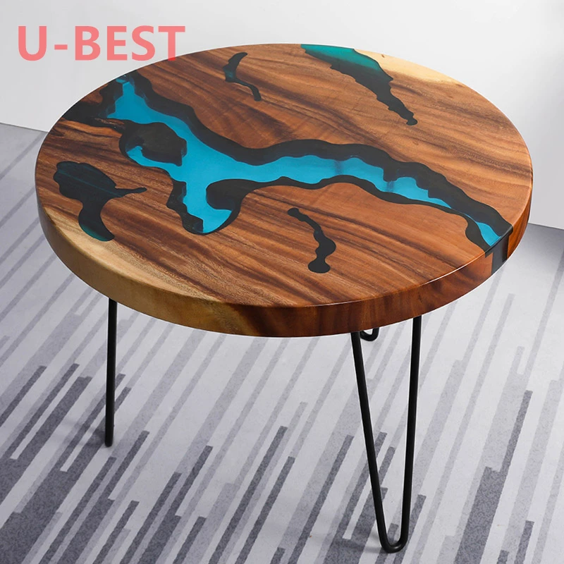 U-BEST Elegant Hairpin Table Legs Nordic Style Table River Base Living Room Coffee Dining Wood Table Resin Epoxy