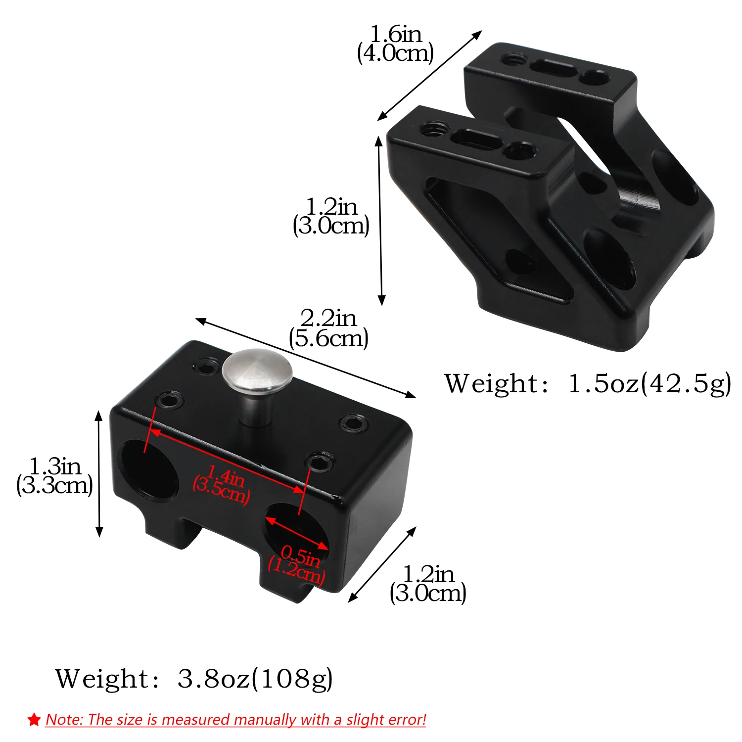 Aluminum Alloy Long Rod Slingshot Dual Sight Mount Bracket Replacement Parts Accessories Black with Screw Kit