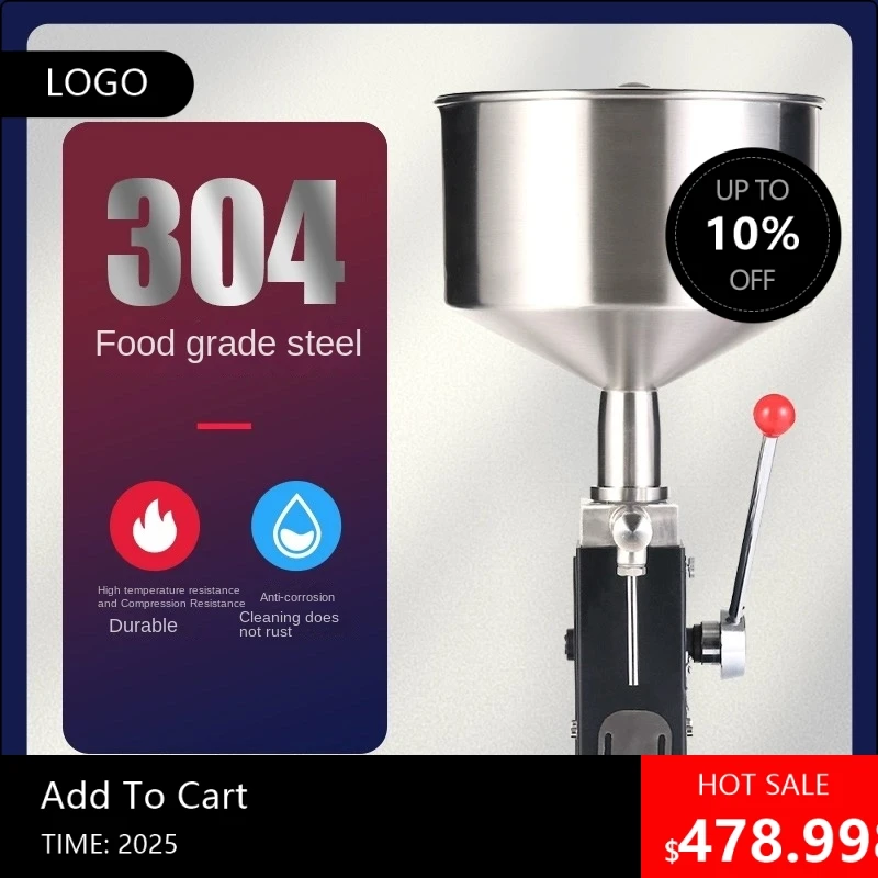 

080808Useful Manual Liquid Filling Machine 5-50ml/10-100ml Adjustable Bottle Filler Sauce Honey Juice Beverage Water