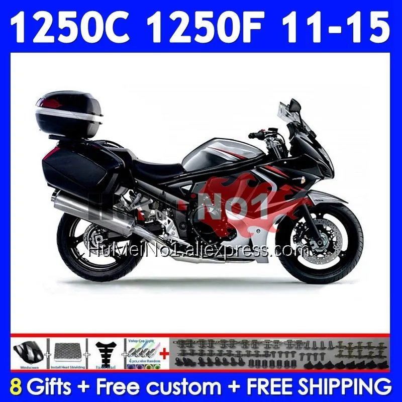 Kit For SUZUKI Bandit GSX1250F GSXF 1250 11 12 13 14 15 Black silver 124No.38 GSXF1250 GSX1250C 2011 2012 2013 2014 2015 Fairing