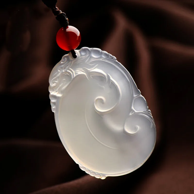 Factory Wholesale Ice-like Chalcedony Ruyi Pendant Men and Women Couple Agate Pendant Jade Pendant Three Optional