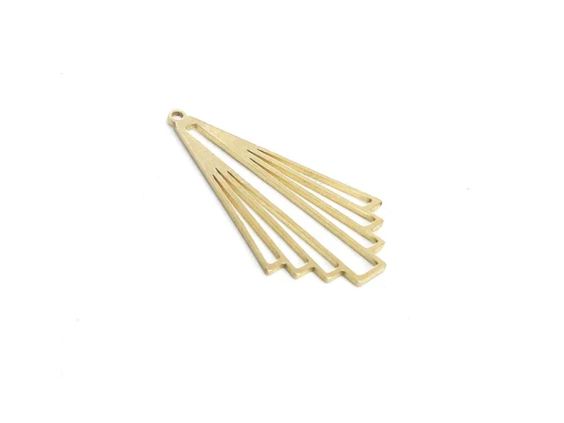 10pc Brass Fringe Earring Charm, Brass Connector, Necklace Pendant, 37.6x21.3mm, Earring Findings, Jewelry Making - R2476