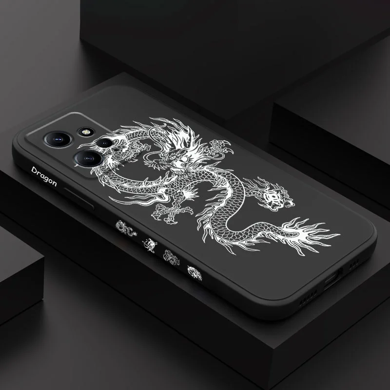 

Dragon Groaned Phone Case For Xiaomi Redmi Note 13 12 12S 11 11S 10 10T 10S 9 9S 8 7 Pro Plus 4G 5G Liquid Silicone Cover