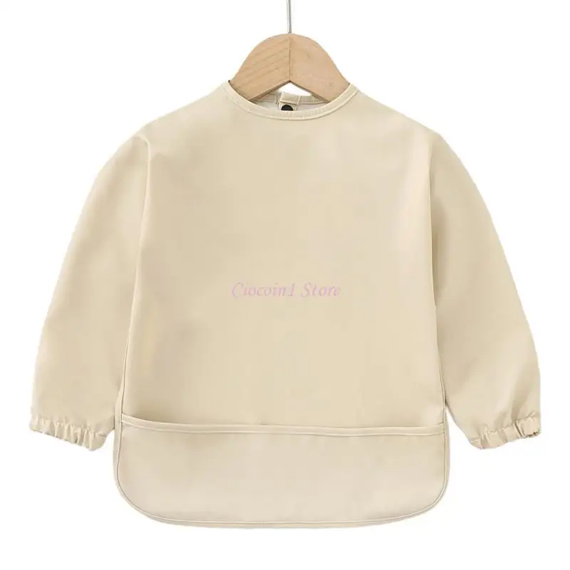 

Y1UB Baby Feeding Drooling Cloth Apron with Catcher Pocket Neutral Infant Boys Girls Coverall Burp Cloth Wearable Cloth