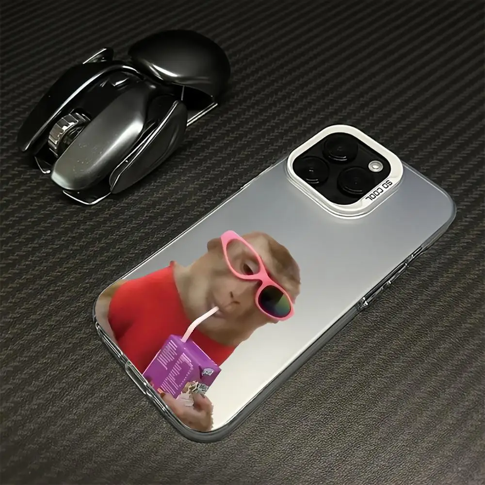 حافظة هاتف بنمط قرد مضحك مناسبة لهاتف آيفون 17 16 15 14 13 12 11 Pro/ Max/Plus غطاء خلفي مضاد للسقوط والصدمات