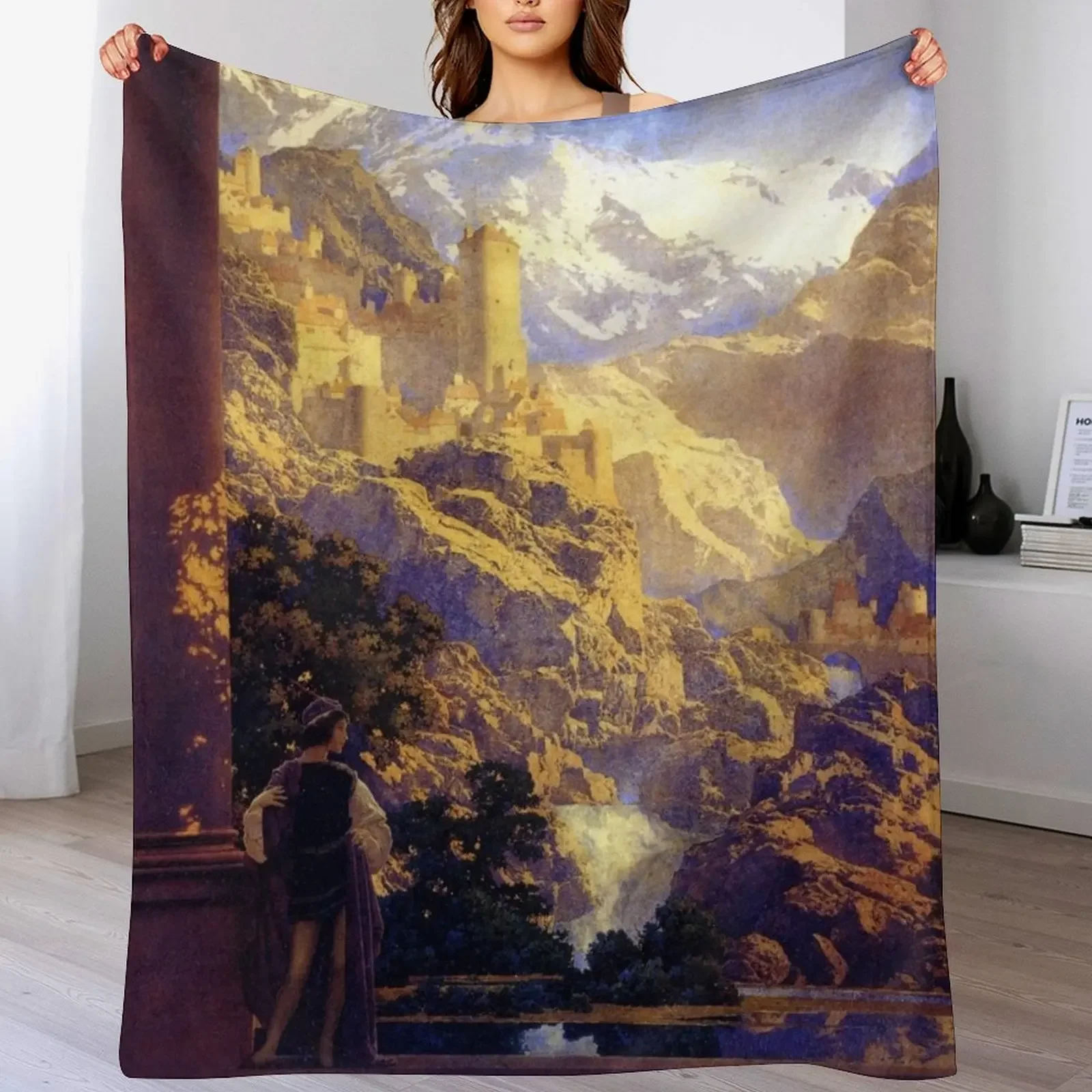 

Romance by Maxfield Parrish. Throw Blanket Lightweight Warm Blanket for Indoor Outdoor Use