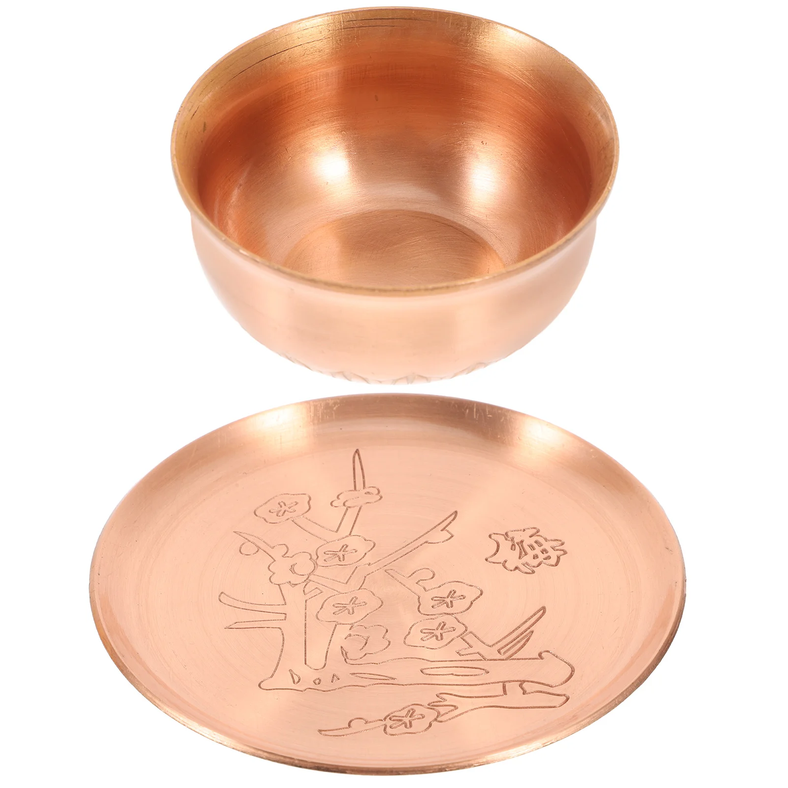 

Purple Copper Holy Water Cup Offering Bowl For Temple Tea Rituals Vintage Chalice Smudging Container Rice Holder