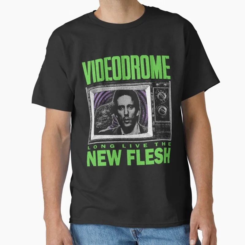 

Videodrome - DISTRESSED 1129 Horror Movie Vintage Scary Halloween gift T shirt Large size Tops Retro Graphic Print Clothes S-6XL