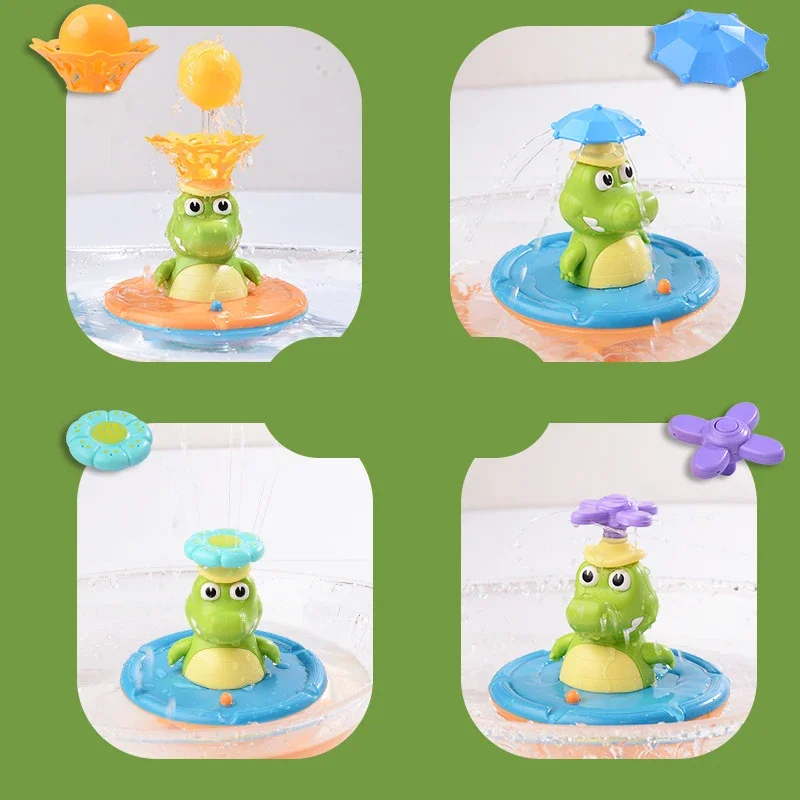 Jouets de bain pour tout-petits-fontaine Crocodile lumineuse avec 4 Modes de pulvérisation, jouet de bain en plastique ABS pour salle de bain et piscine