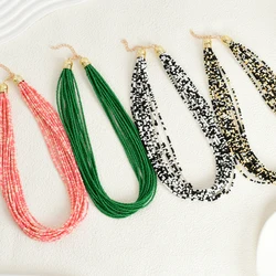 1 Bohemian jewelry Bohemian multi-layer bead necklace suitable for girls' daily wear