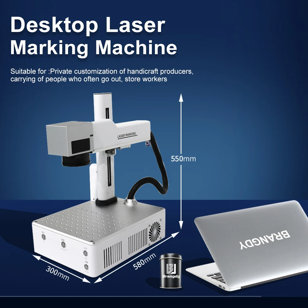 Brangdy Desktop Mini Fiber Laser Marking Machine Laser Engraving Machine For Jewelry Gold Silver Mark 20w Laser Marking Machine