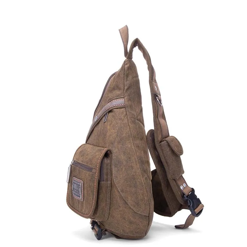 High Quality Canvas Men Messenger Chest Bag Cross body Rucksack Laptop Satchel Climb Back Pack Single Shoulder Bag