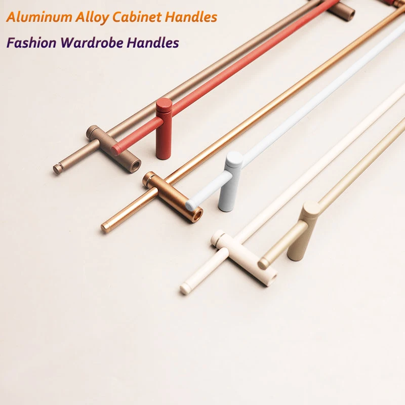 Nordic 8mm Round Cabinet Handles Aluminum Alloy Multifunctional Decorative Wardrobe Pulls,Customized 40-100CM Tube Guardrail