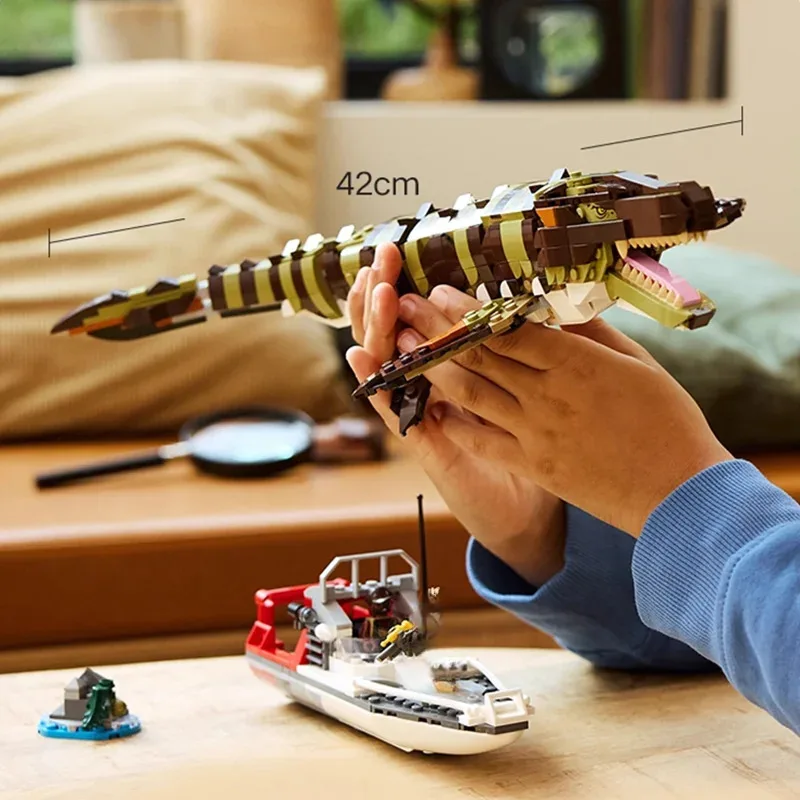 2026New MOC ensembles dinosaure série mondiale bloc de construction 76974 brique construite Mosasaurus bateau Mission jouets cadeau de noël pour enfants