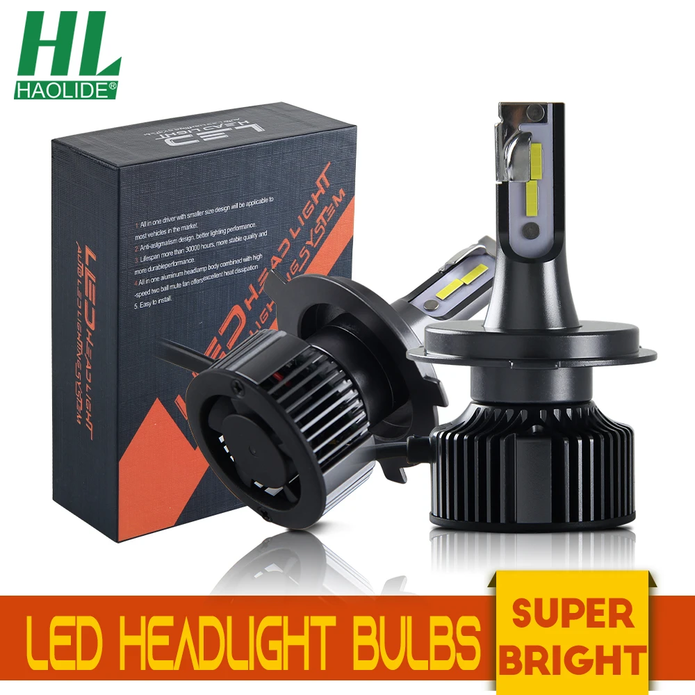 

HAOLIDE H4 H7 85W Car Headlight Bulbs H1 H11 9005 HB3 9006 HB4 White 6500K Mini LED Bulb Turbo Lamp for Car Auto Fog Light Bulb