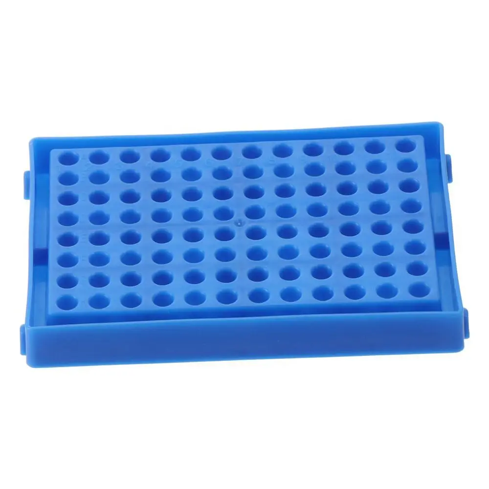 

2pcs High Pressure Sterilization 96 Holes PCR Tube Rack 13cm*9cm*3cm Blue Microcentrifuge Tubes Rack PP PCR Plate Strips Tubes
