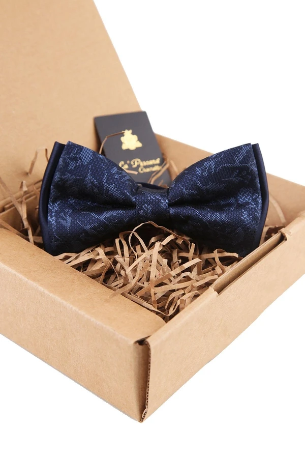 Navy blaue Blume Muster Fliege P1657