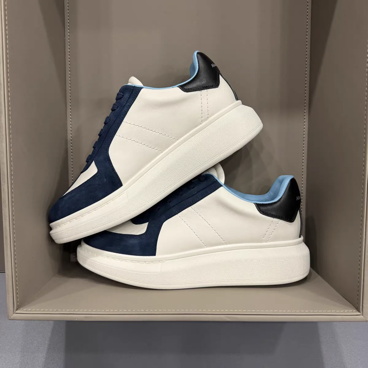 Couple's Thick Platform Loafer Shoes Men's 4,5cm Height Increasing Shoes Comfortable White Sneakers Women Daily Tennis Trainers