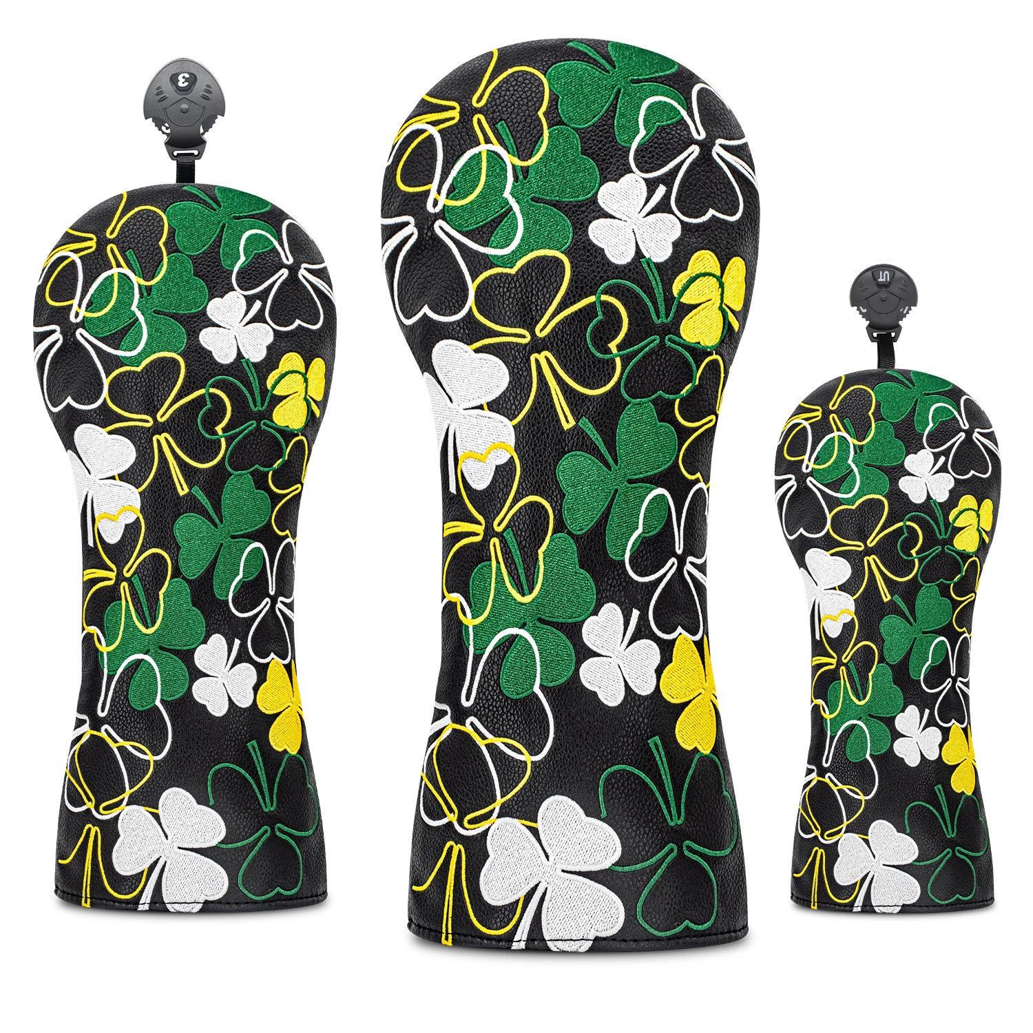 1PC/3PCS Golf Wood Headcovers for Driver, Fairway & Hybrid, Durable Protective Golf Club Covers, Stylish for All Wood Clubs