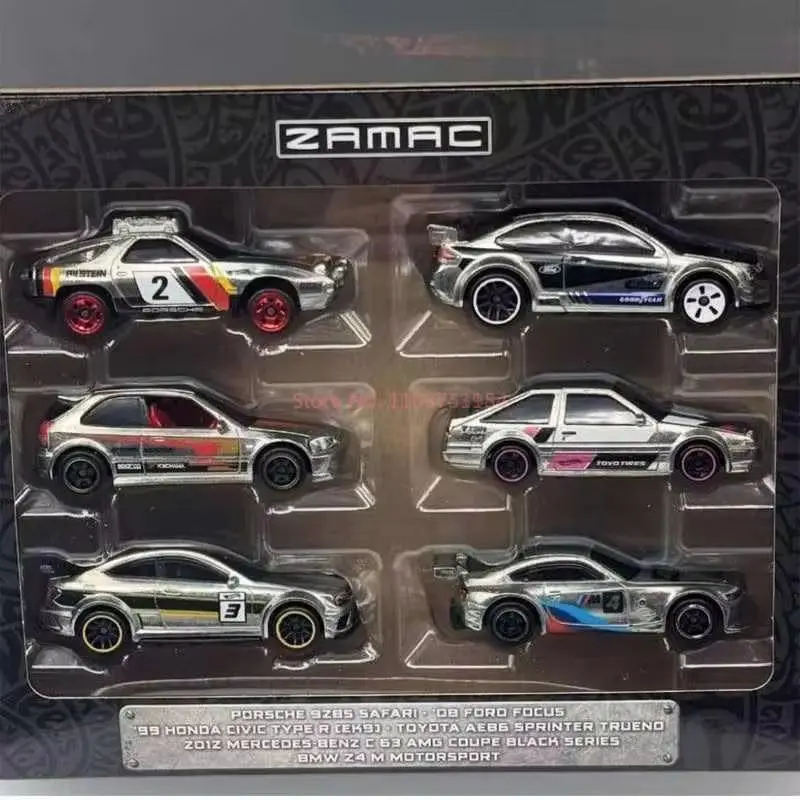 

Hot Wheels Silver Series Zamac 1/64 Diecast Cars Toy Set - Includes Ford Focus Honda Civic Toyota Ae86 Mercedes Benz - Boys Gift