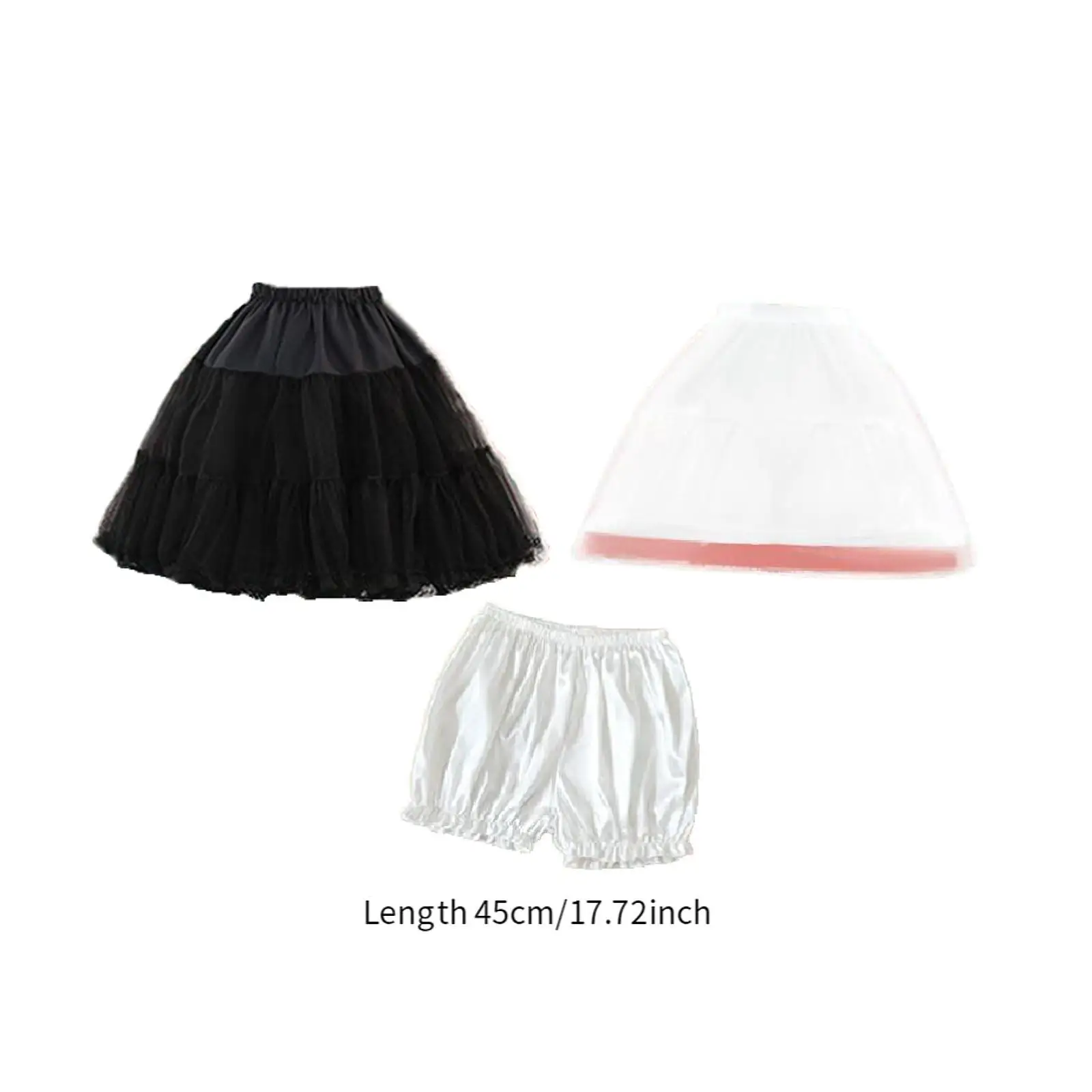 Women Petticoat Skirt Crinoline Half Slips for Princess Halloween Girls Lady