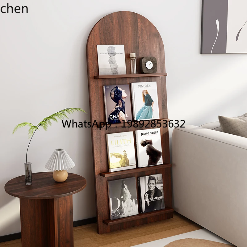 U6 Bookshelf Living Room Book and Newspaper Rack Magazine Floor Display Wall Storage Rack
