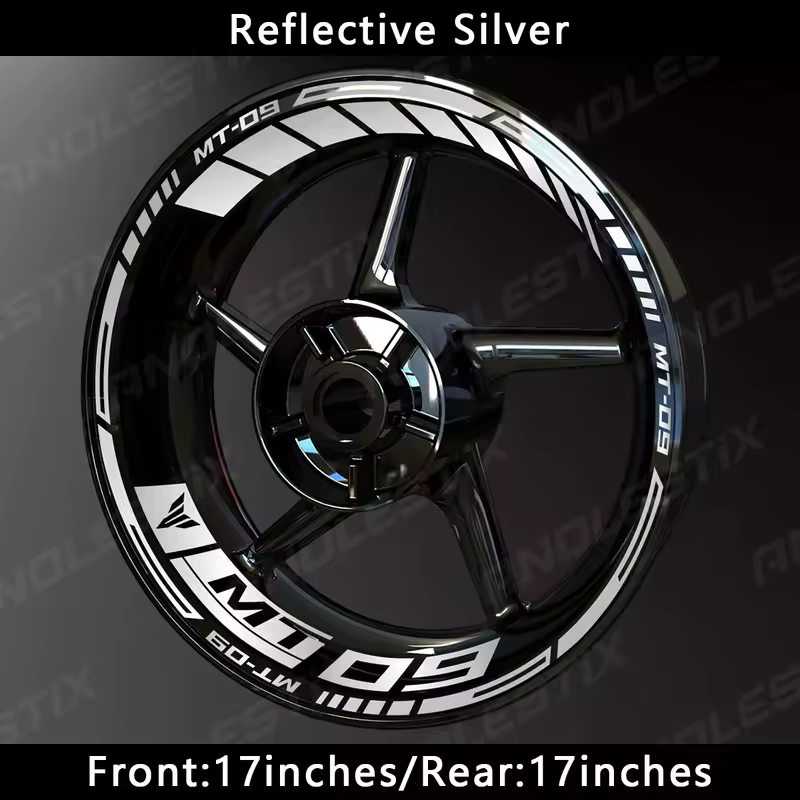 AnoleStix Reflective Motorcycle Wheel Sticker Hub Decal Rim Stripe Tape For YAMAHA MT-09 MT09 - Image 15
