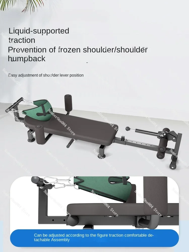 Lumbar tensioner spine column traction home elevation fitness leg stand machine cervical spine relief bed