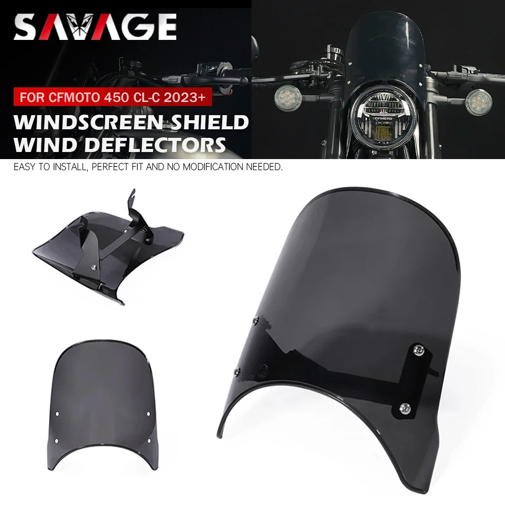 

For CFMOTO 450CL-C Motorcycle Windshield Windscreen CF-MOTO 450CLC 450 CL-C CLC Bobber Front Wind Airflow Deflector Bracket