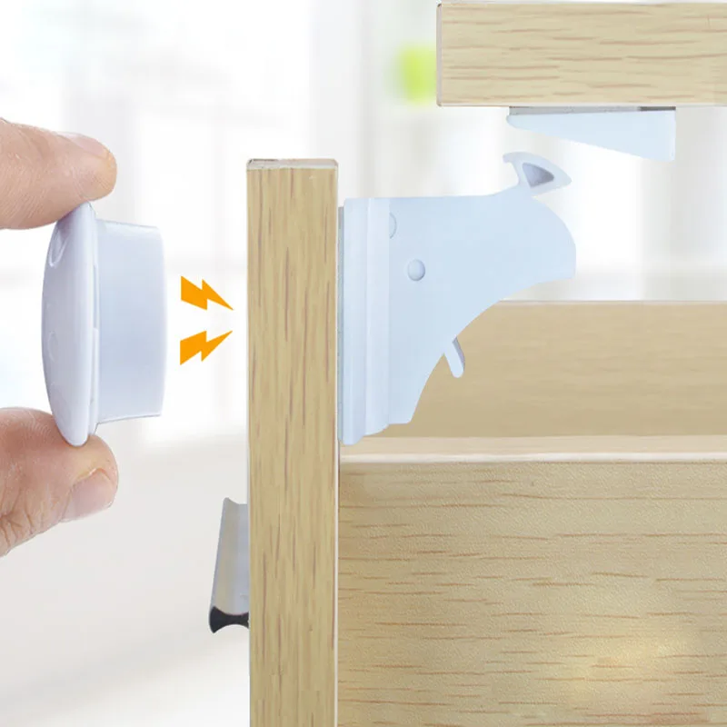 KOOJN Invisible Drawer Safety Lock With Built-in Children's Drawer Buckle Scratch Free Tape and No Punching